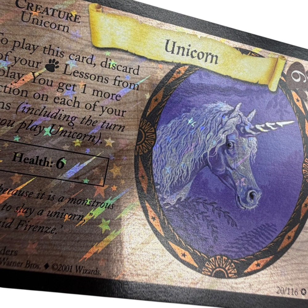 Harry Potter TCG Unicorn 20/116 Holo Foil Base Set 2001 Wizards of the Coast